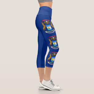 Michigan State Flag Capri Leggings