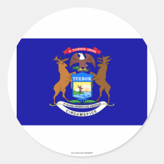 Michigan State Flag Classic Round Sticker