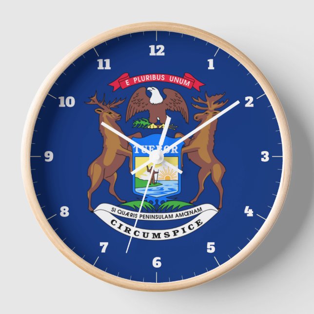 MICHIGAN STATE FLAG CLOCK (Front)