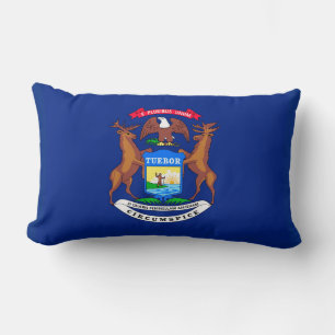 Michigan State Flag Design Lumbar Cushion
