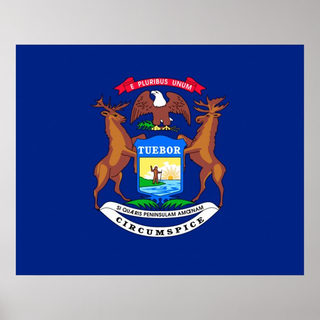 Michigan State Flag Design Poster (Front)