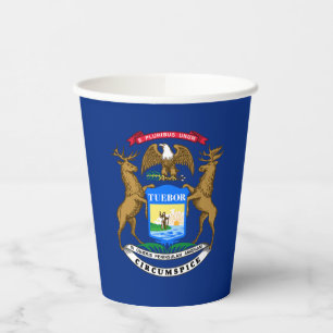 Michigan State Flag Paper Cups