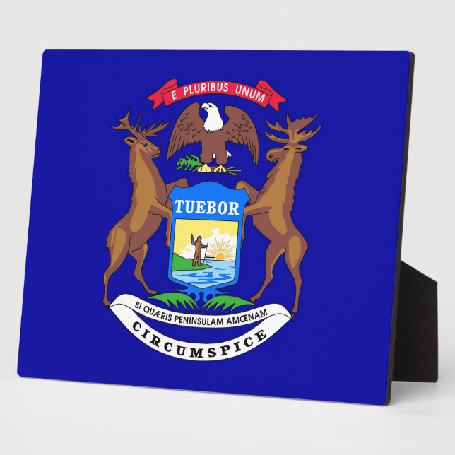 Michigan State Flag Plaque (Side)