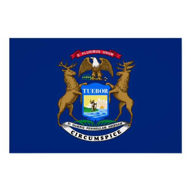 Michigan State Flag Poster (Front)