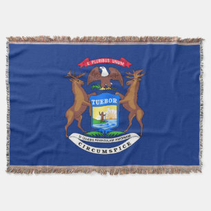 Michigan State Flag Throw Blanket