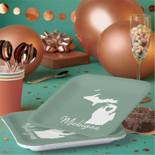 Michigan State Map    Paper Plate