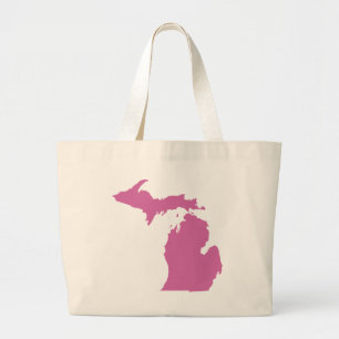 Michigan State Outline Large Tote Bag