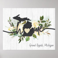 Michigan State Personalised Your Home City Rustic