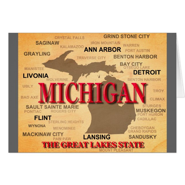 Michigan State Pride Map Silhouette (Front Horizontal)