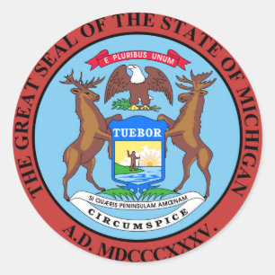 Michigan state seal america republic symbol flag