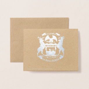 Michigan State Seal and Map Unsalted Foil Card