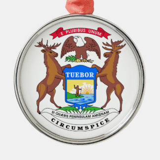 Michigan State Seal Metal Tree Decoration