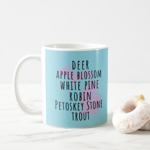 Michigan State Symbols Simple Text Coffee Mug