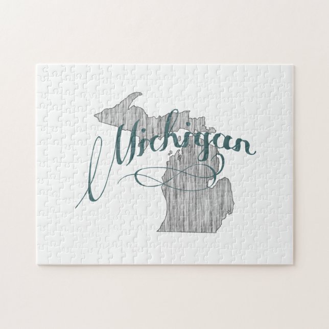 Michigan State Typography Jigsaw Puzzle (Horizontal)