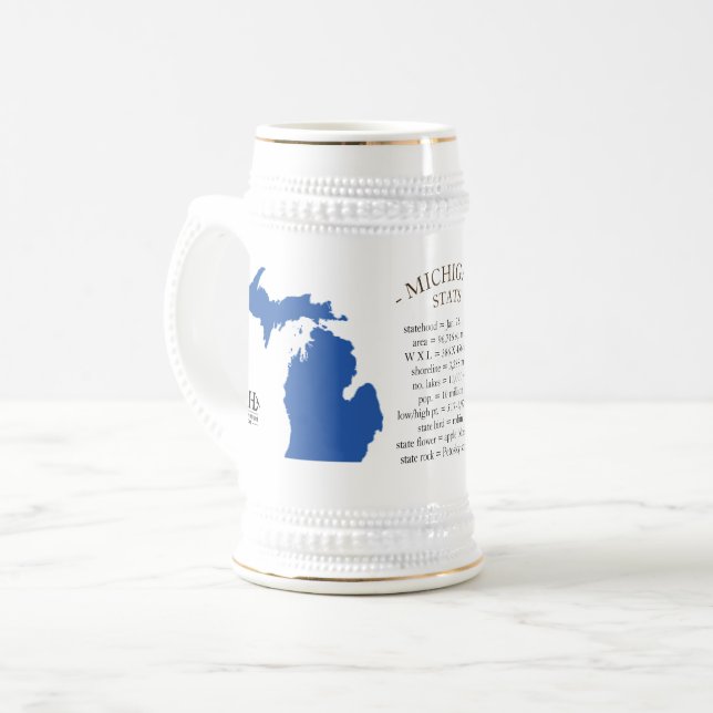 Michigan Stats Beer Stein (Front Left)
