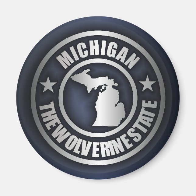 "Michigan Steel" Magnets (Blue) (Front)