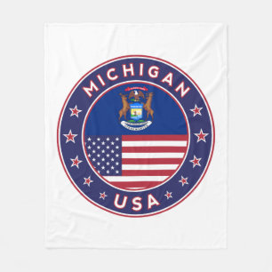 Michigan sticker, phone case, bag, clock fleece blanket