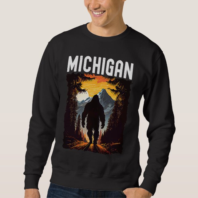Michigan Sunset retro 70s vintage hiking camping Sweatshirt (Front)
