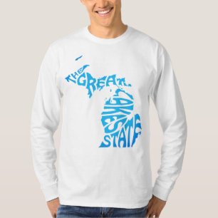 Michigan, The Great Lakes State, blue T-Shirt