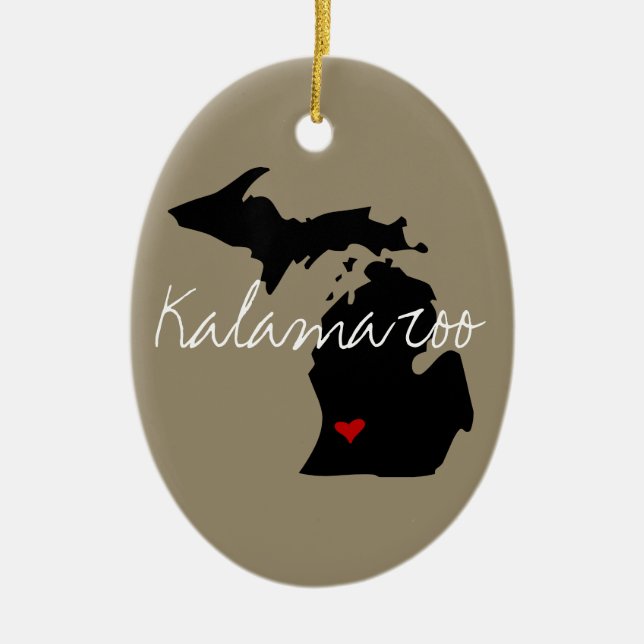 Michigan Town Ceramic Tree Decoration (Front)