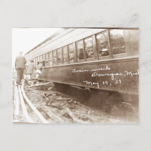 Michigan Train Wreck Postcard