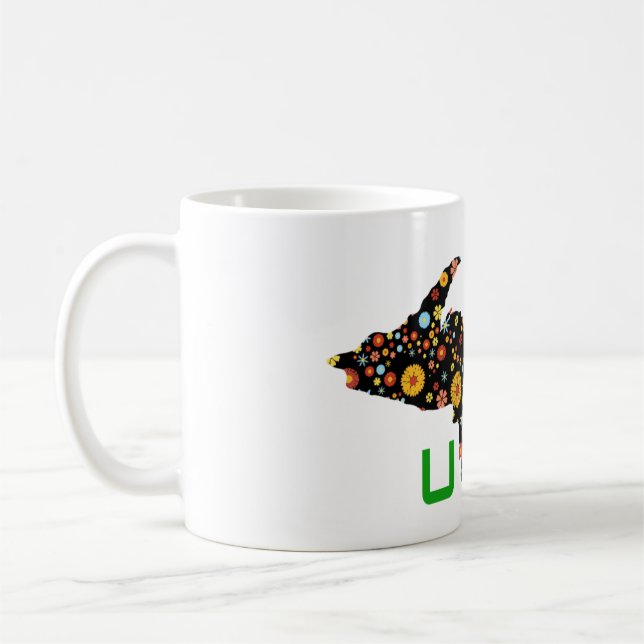 Michigan - trendy design of the Upper Peninsula Coffee Mug (Left)