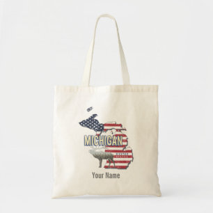 Michigan United States Retro State Map Vintage USA Tote Bag