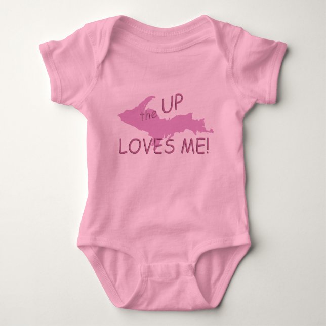 Michigan UP Loves Me Girl Infant Creeper (Front)