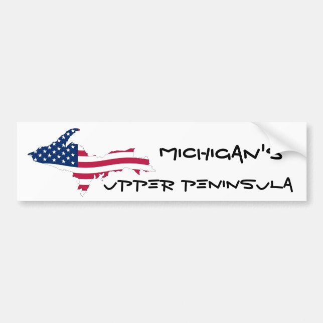 Michigan Upper Peninsula Flag Bumper Sticker (Front)