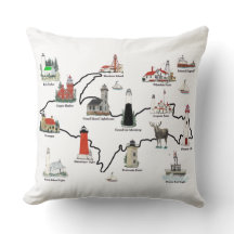 Michigan Upper Peninsula Lighthouses Pillow