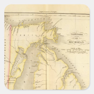 Michigan US Square Sticker