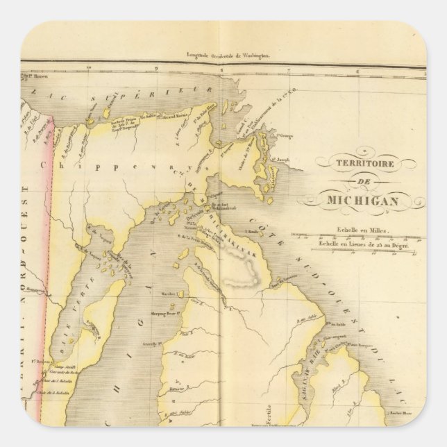 Michigan US Square Sticker (Front)