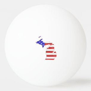 Michigan USA flag silhouette state map Ping Pong Ball
