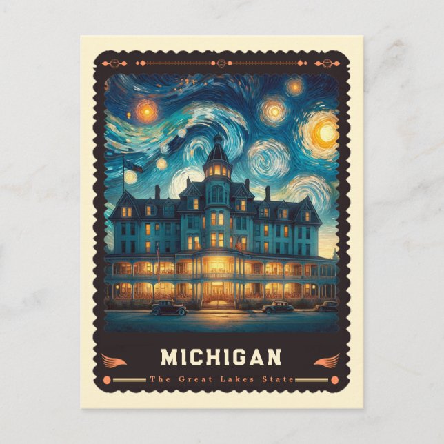Michigan | Vincent Van Gogh Inspired Postcard (Front)