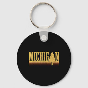 Michigan Vintage Tree State Pride Camping Hiking M Key Ring