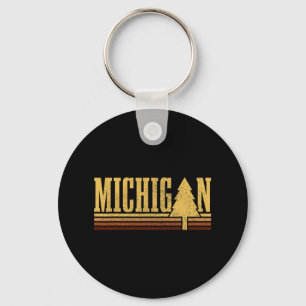 Michigan Vintage Tree State Pride Camping Hiking M Key Ring