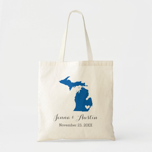 Michigan Wedding Welcome Tote Bag (Front)