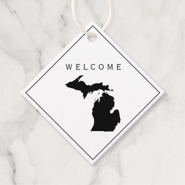 Michigan Welcome Bag Gift Tag for Wedding Weekend (Front)