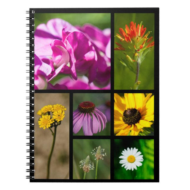 Michigan Wildflowers Montage Spiral Notebook (Front)