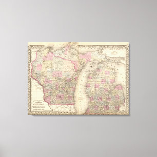 Michigan, Wisconsin Canvas Print