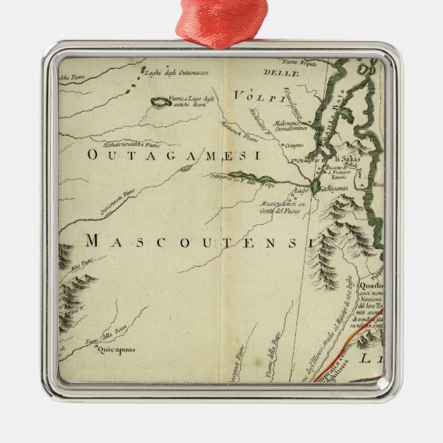 Michigan, Wisconsin, Illinois Metal Tree Decoration (Front)