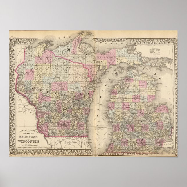 Michigan, Wisconsin Poster (Front)