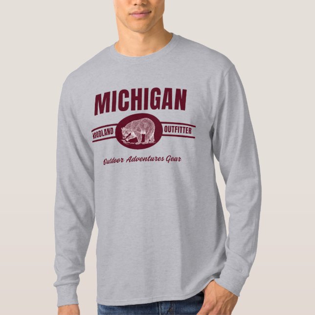 Michigan Woodland Outfitter Mens T-Shirt (Front)