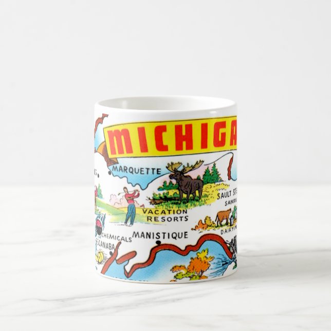 Michigan's Upper Peninsula Map Coffee Mug (Center)
