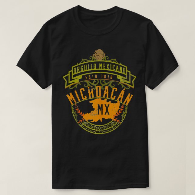 Michoacan State Meico Emblem  T-Shirt (Design Front)
