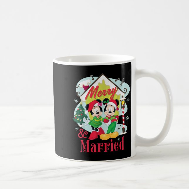 Mickey &amp; Minnie Merry &amp; Married Christmas  Coffee Mug (Right)