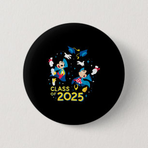Mickey &amp; minnie mouse graduation class of 2025 6 cm round badge