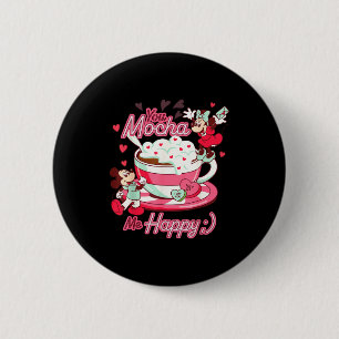Mickey & Minnie Valentine's Day You Mocha Me H 6 Cm Round Badge