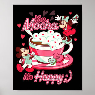 Mickey &amp; Minnie Valentine's Day You Mocha Me H Poster