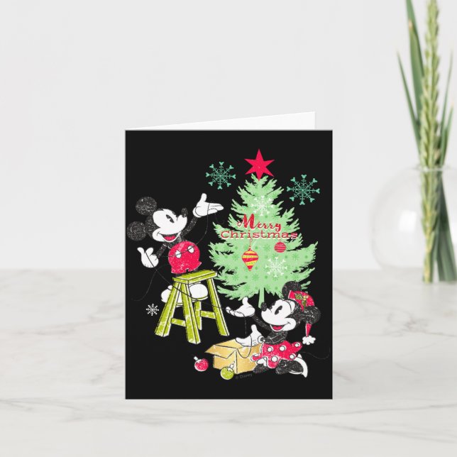 Mickey Minnie Clic Christmas Tree  Card (Front)